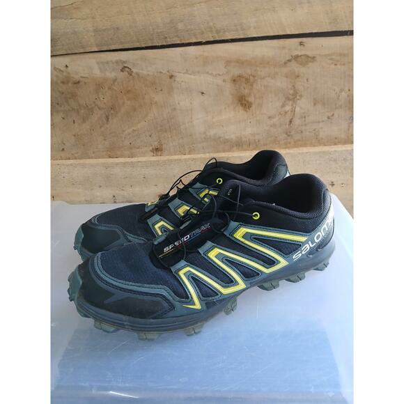 Salomon Speedtrak Trail Running Hiking Shoes Black/Radiant yellow 11.5 mens main image 10
